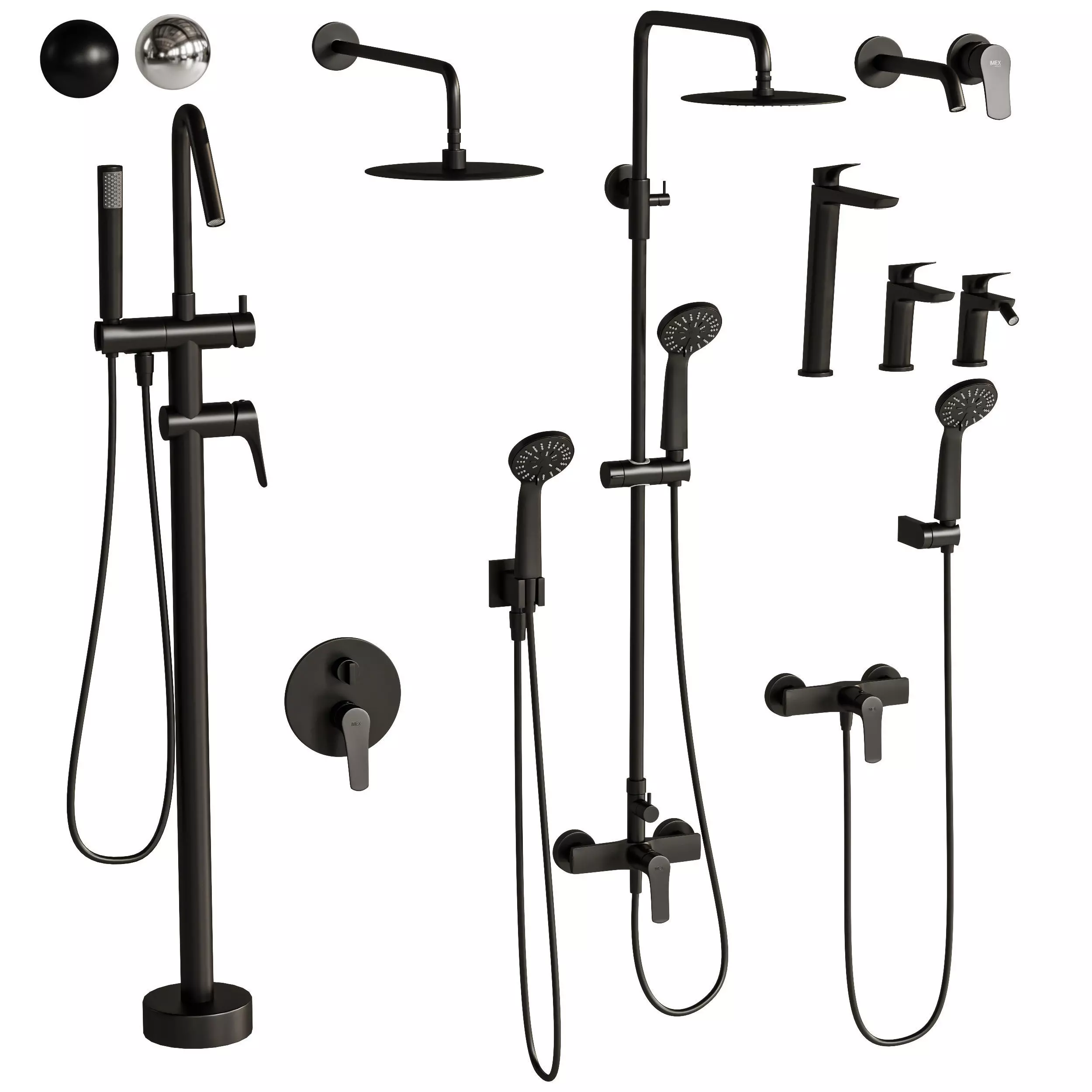 Bathroom Faucet Set 3D model_0