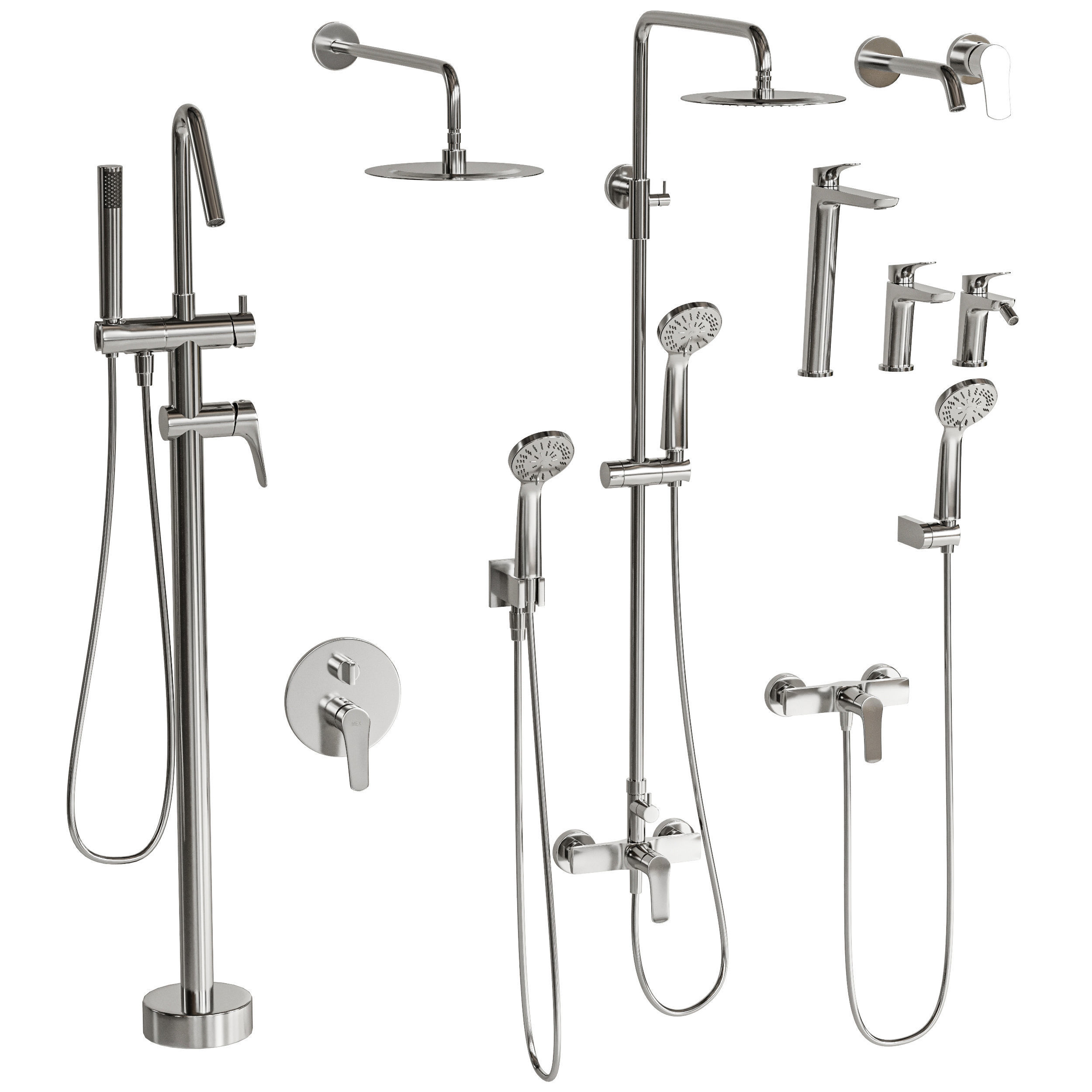 Bathroom Faucet Set 3D model_1