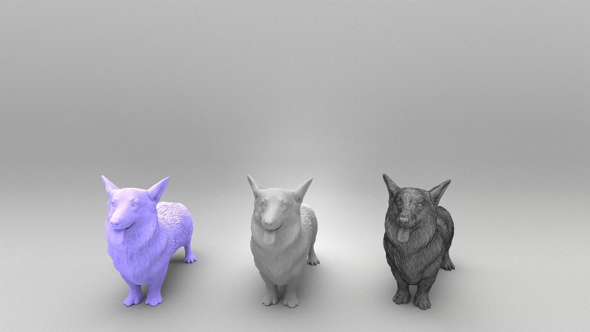 Corgi dog 39 Low-poly 3D model_4