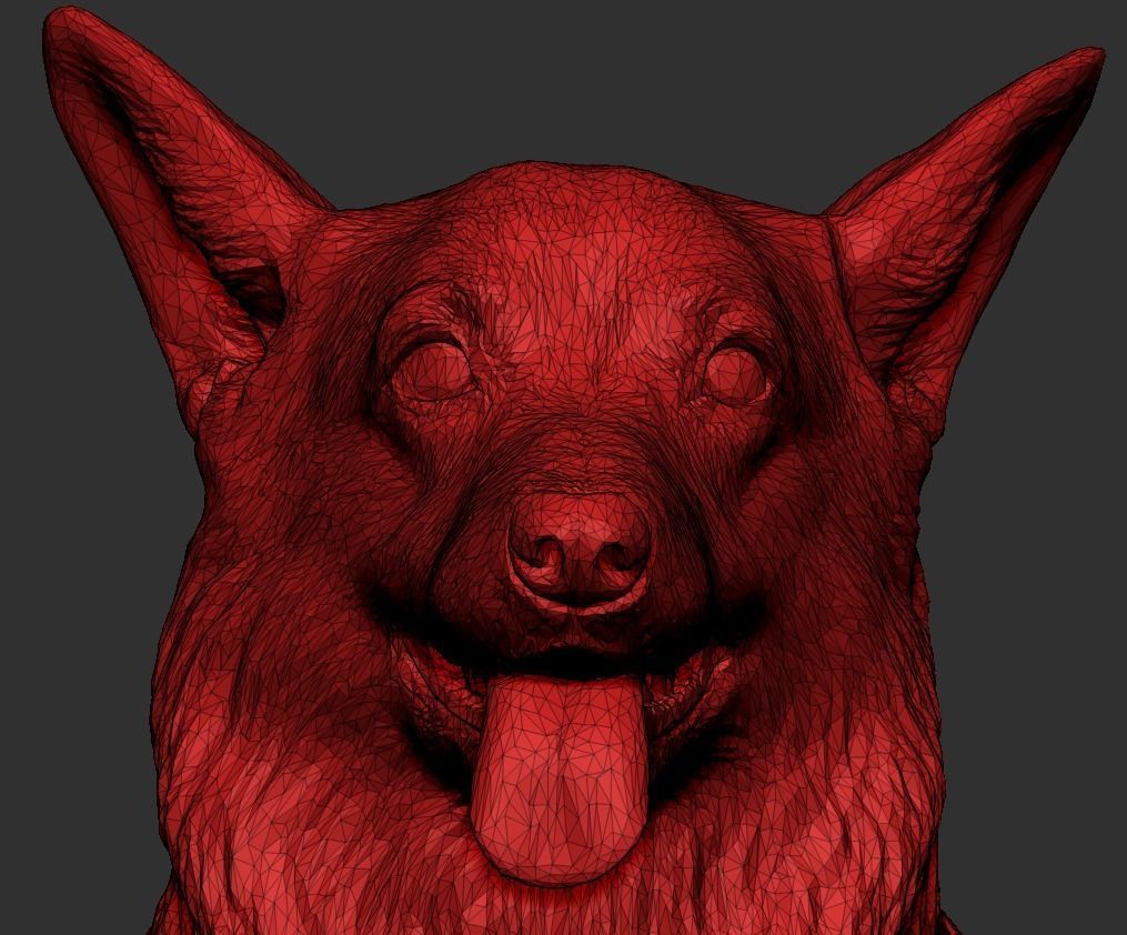 Corgi dog 39 Low-poly 3D model_6