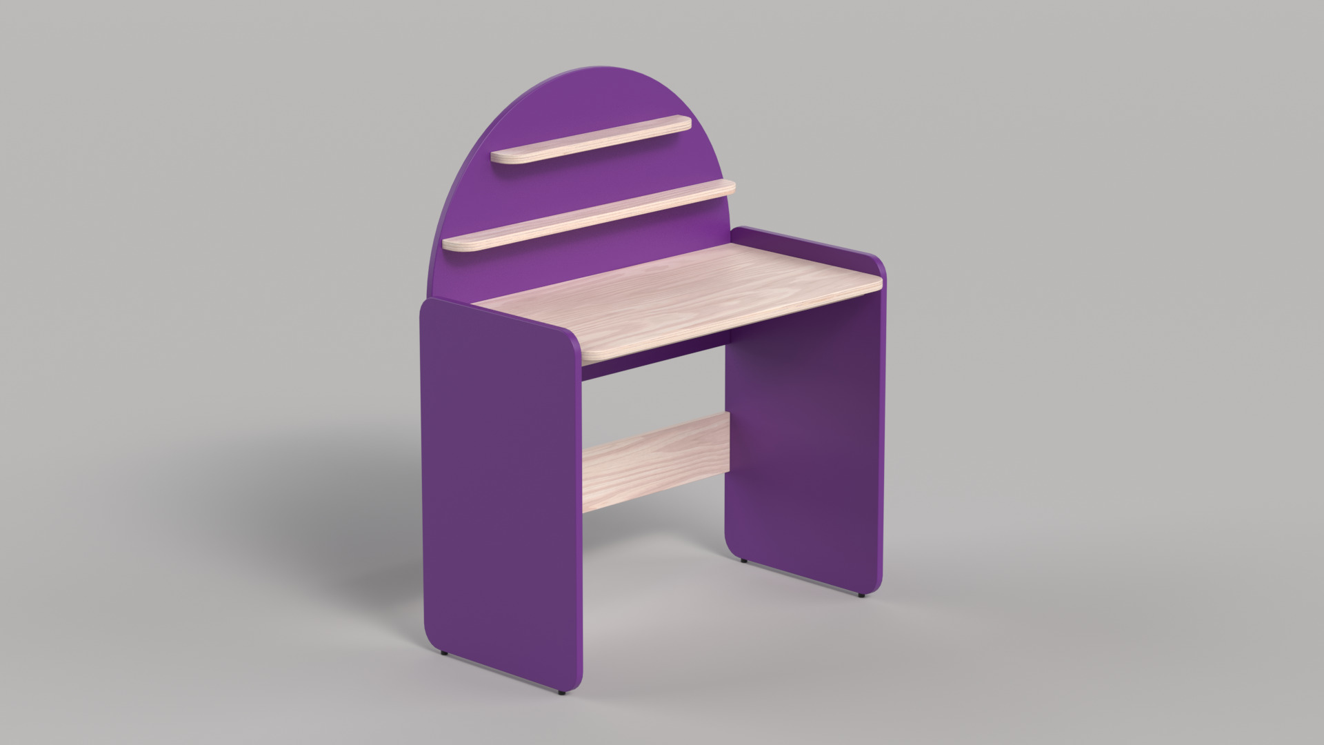 Table 11 Sunshine Study Desk Low-poly 3D model_3
