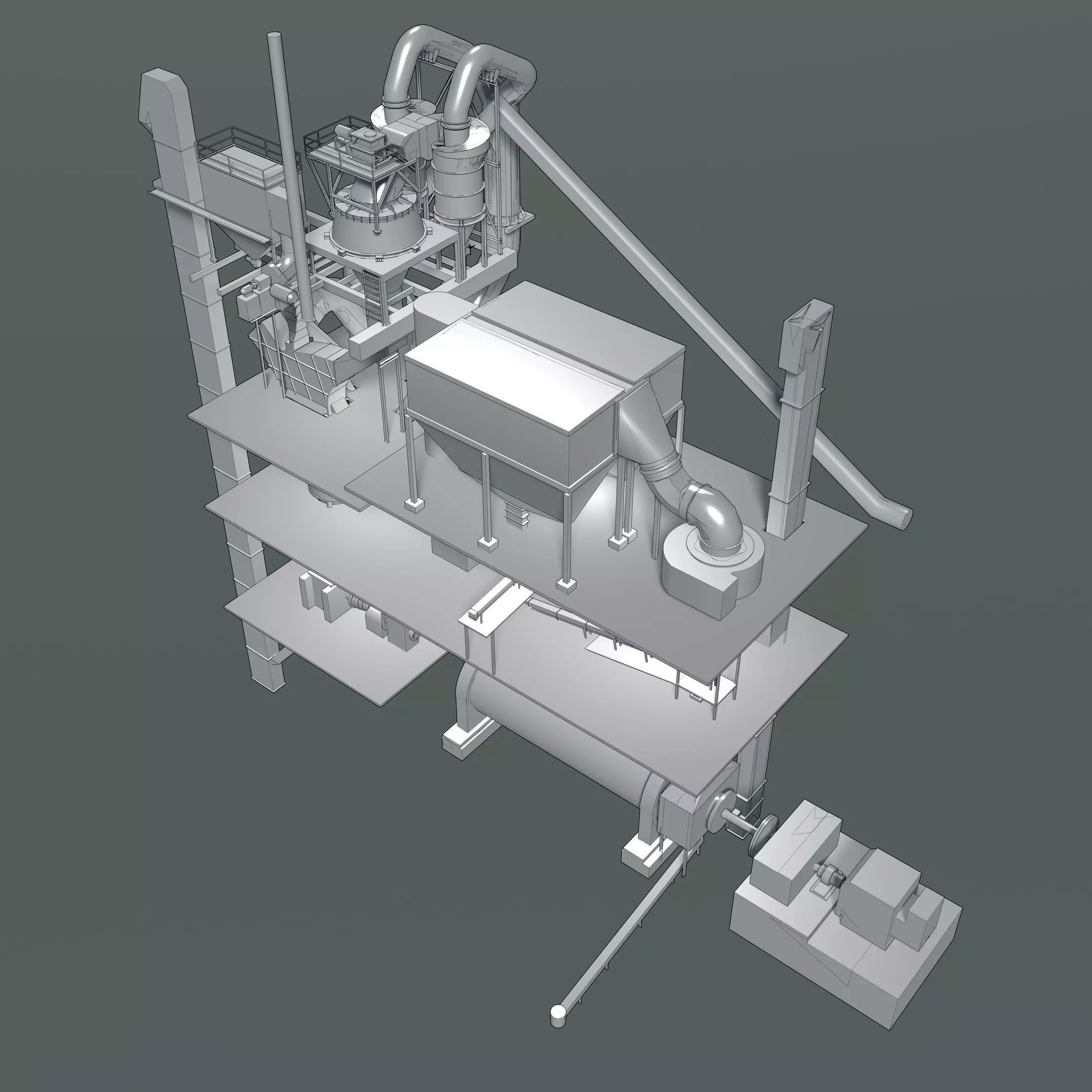 Industrial machine set 3D model_0