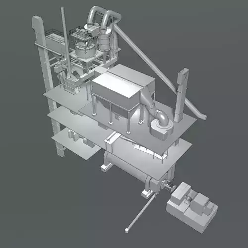 Industrial machine set 3D model