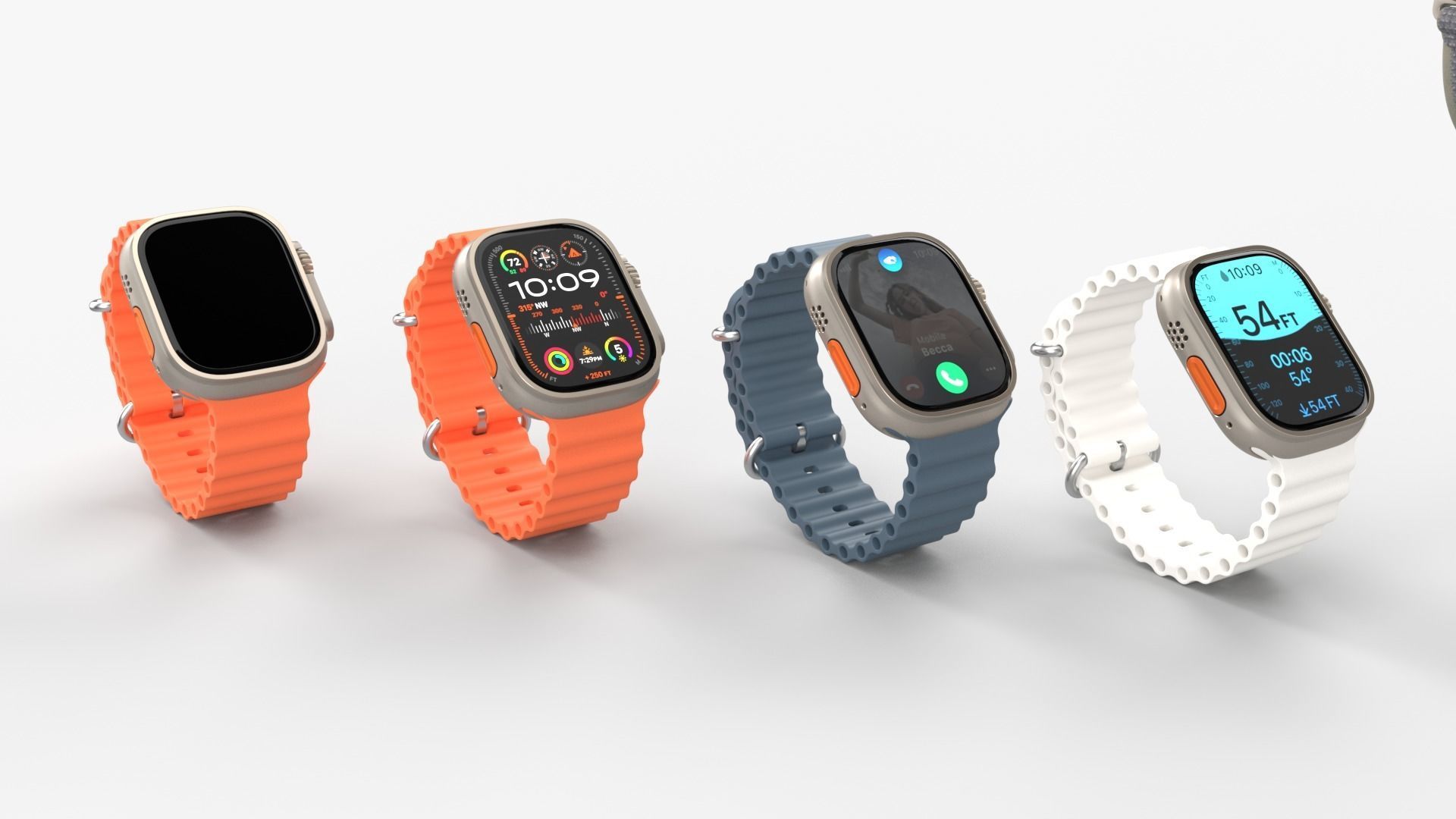 Apple Watch ultra 2 all colors 3D model_7