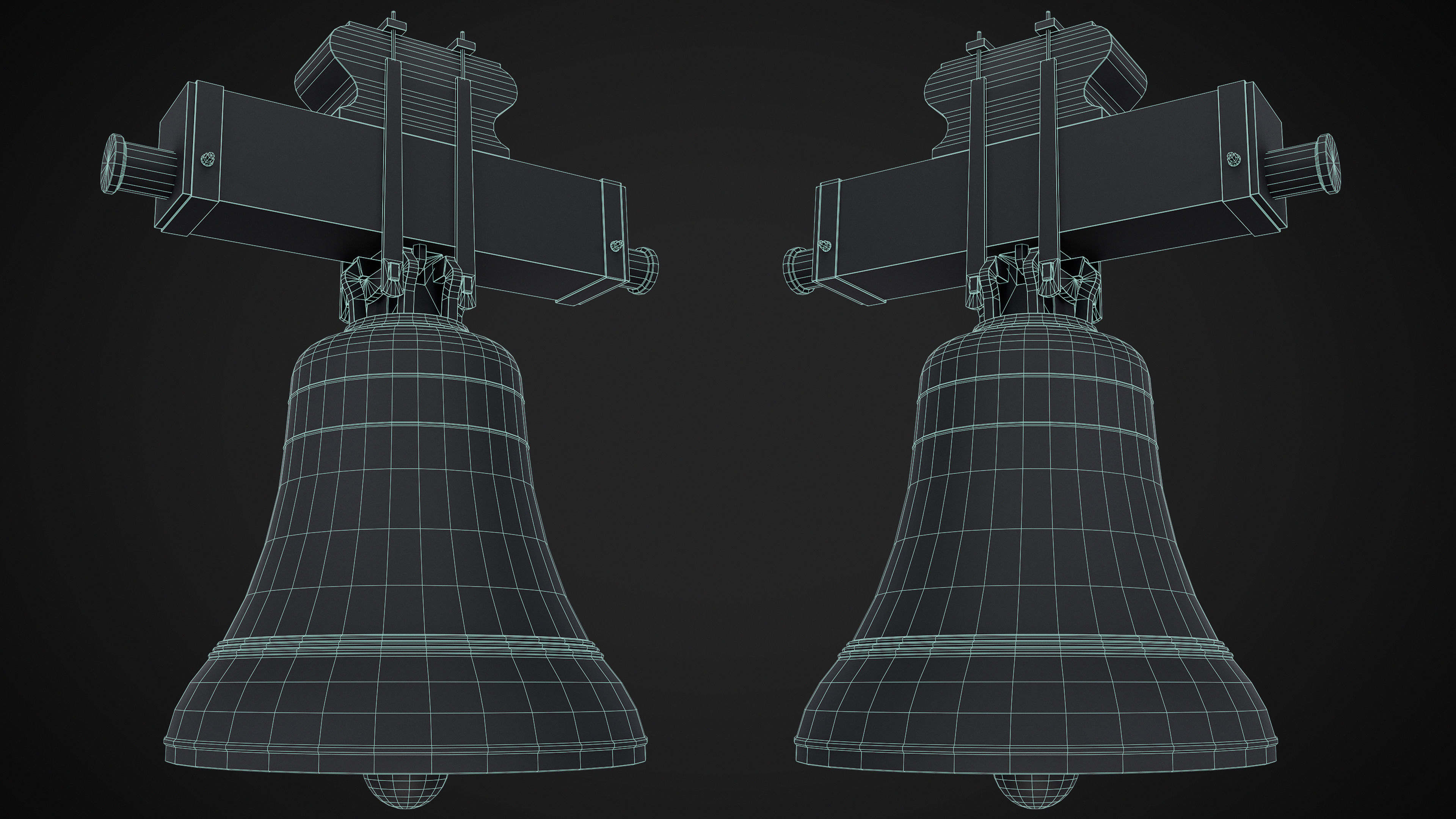 Church Bell Low-poly 3D model_5