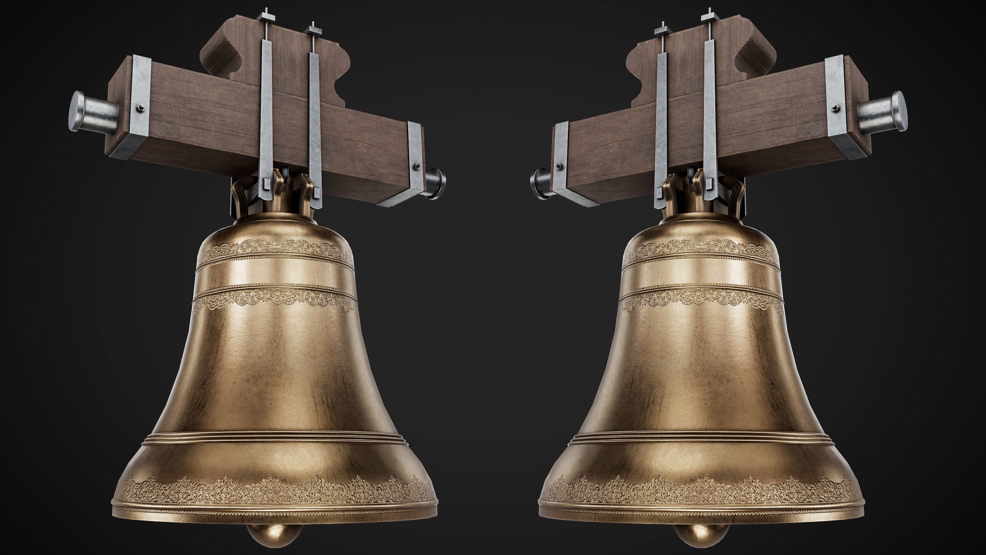 Church Bell Low-poly 3D model_4