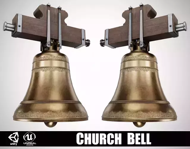 Church Bell Low-poly 3D model