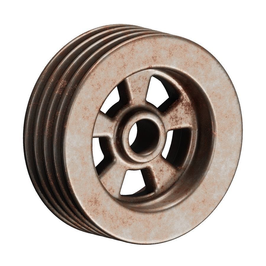 Rusty Metal Pulley 3D model_1