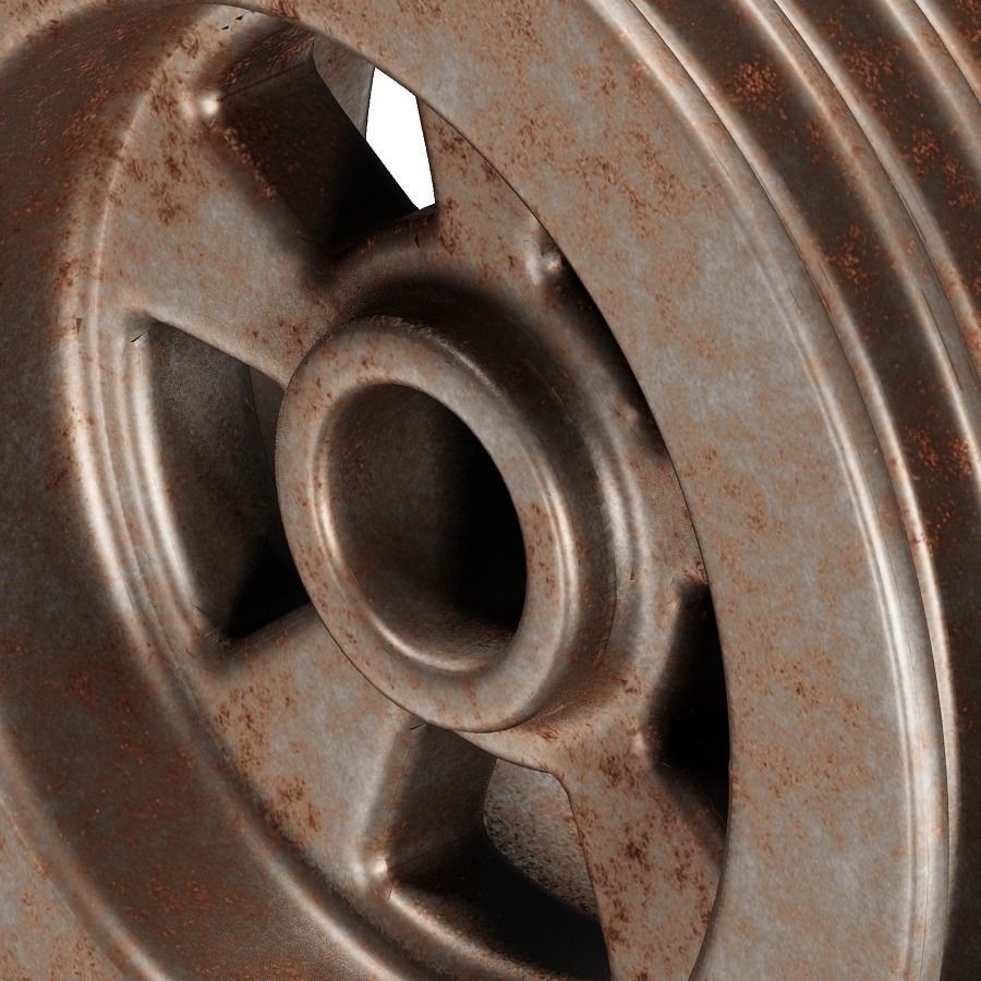 Rusty Metal Pulley 3D model_3