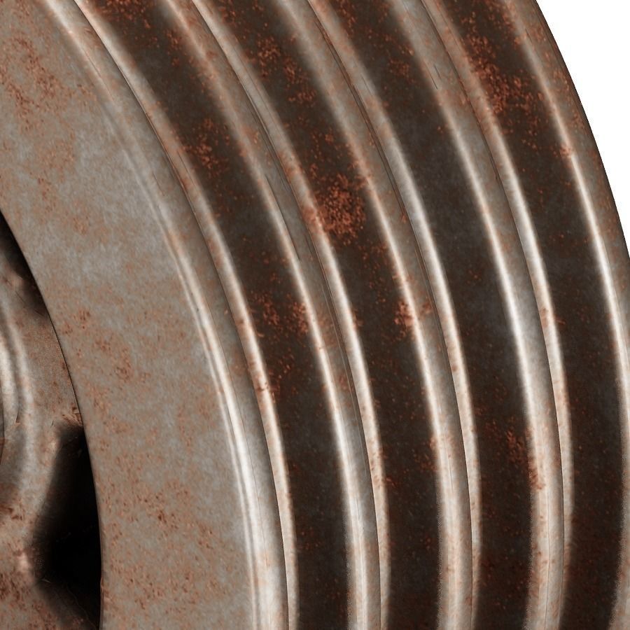 Rusty Metal Pulley 3D model_2