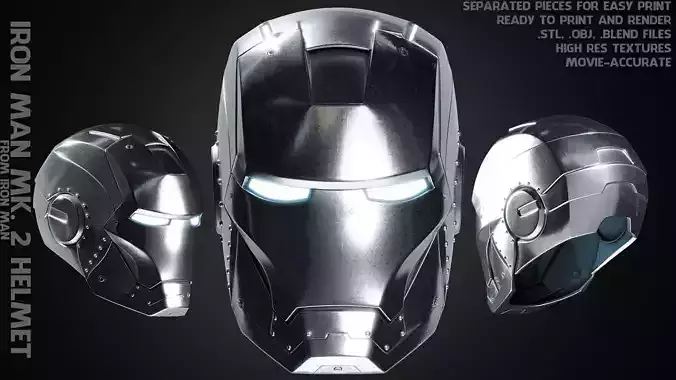 Iron Man Mark 2 Helmet for Cosplay 3D print model