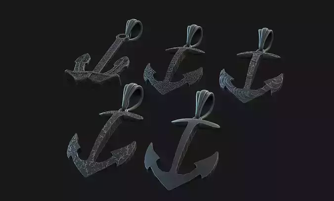 5 anchors 3D print model