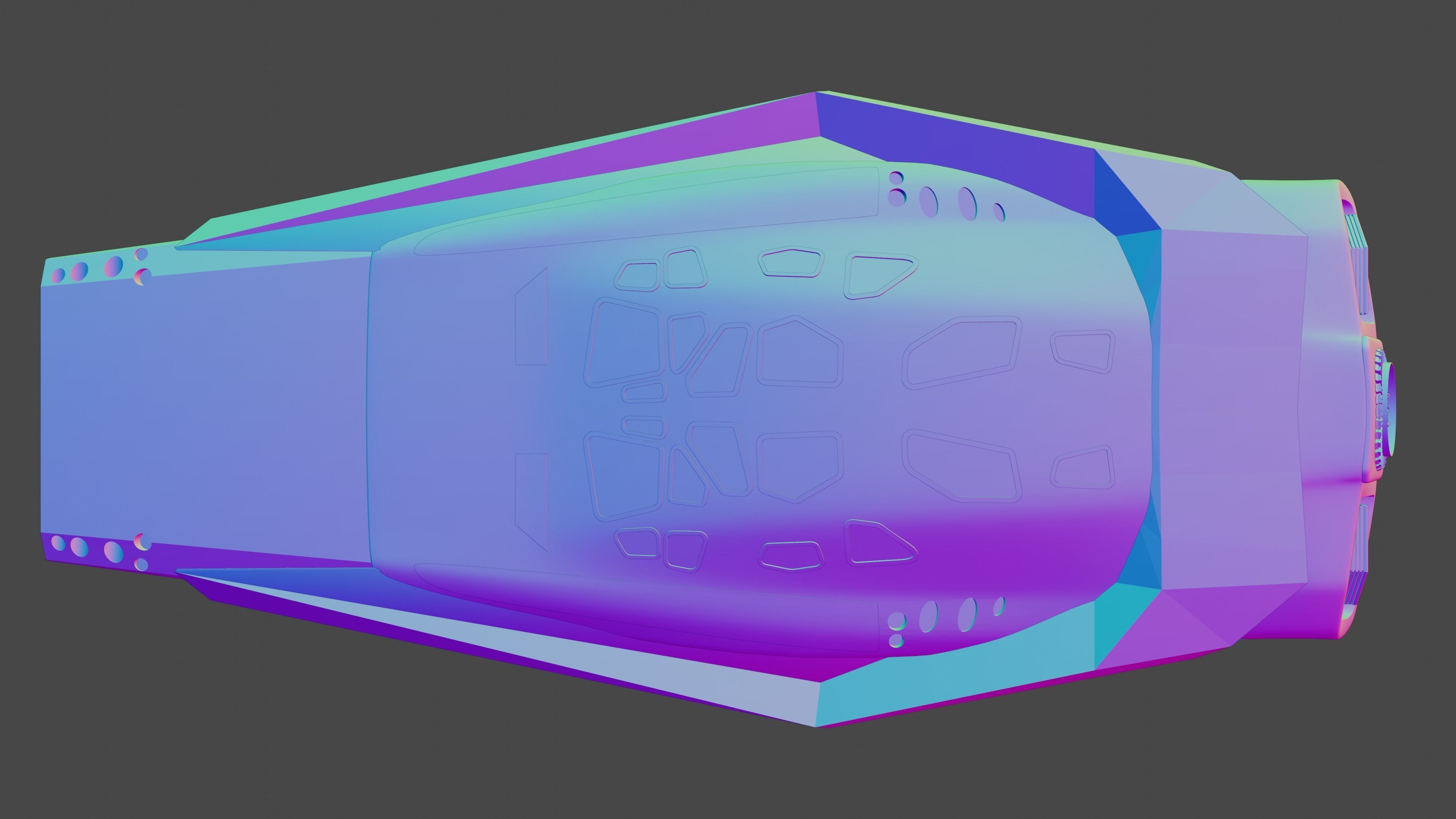 Interstellar Ranger spaceship Low-poly 3D model_11