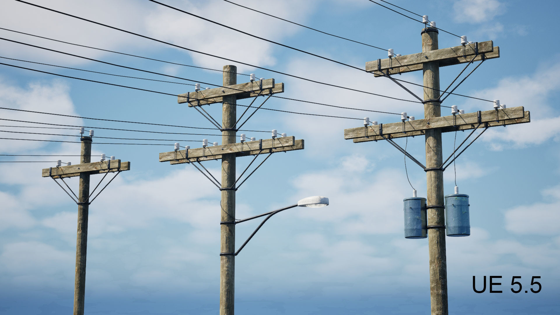 Wooden Utility Pole 3D model_11