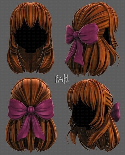 3D Hair style for girl V118 3D model