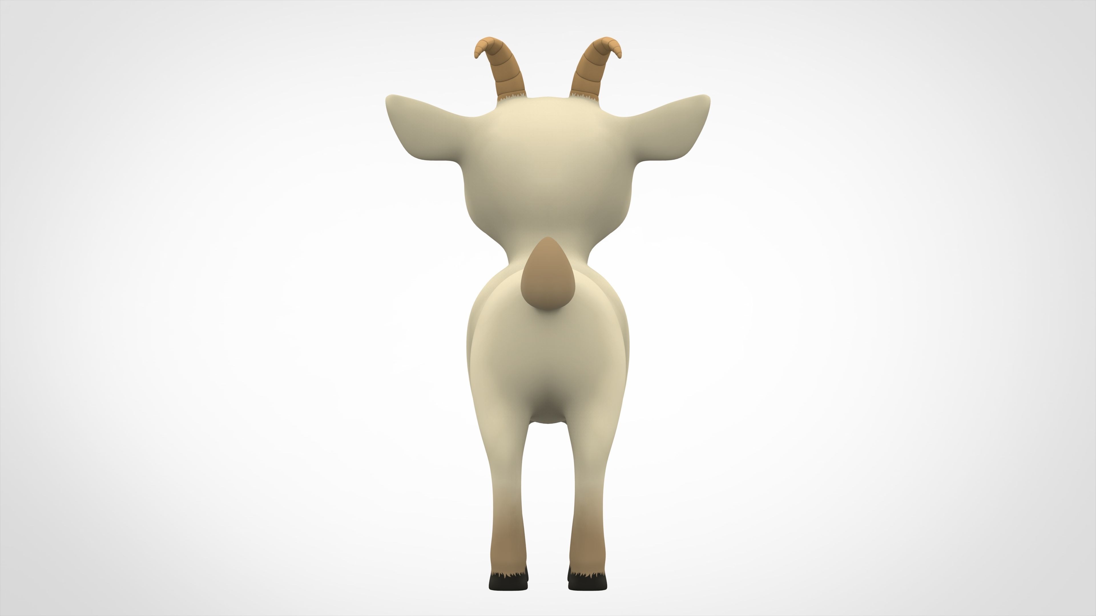 White Goat Low-poly 3D model_3