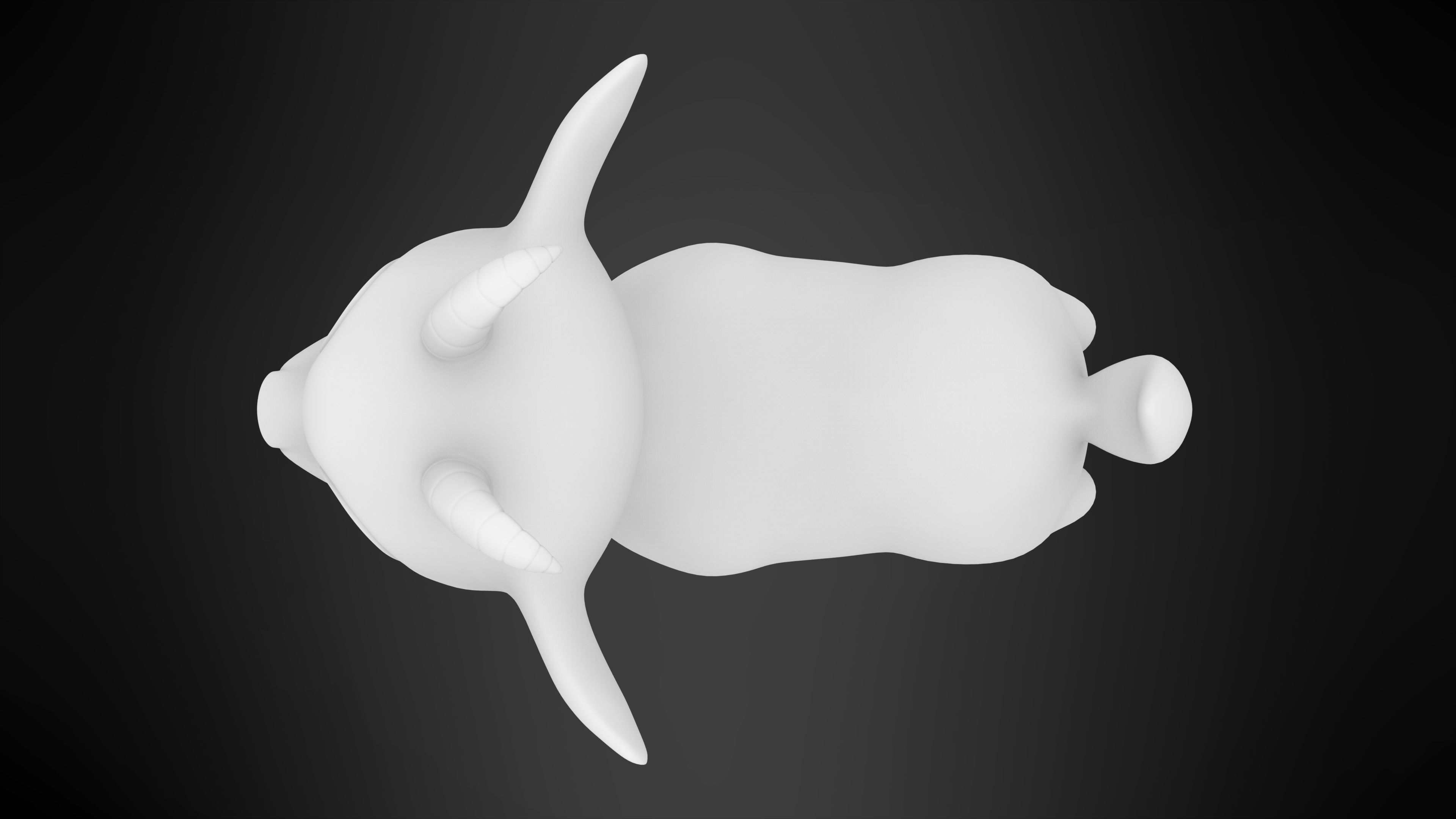 White Goat Low-poly 3D model_9