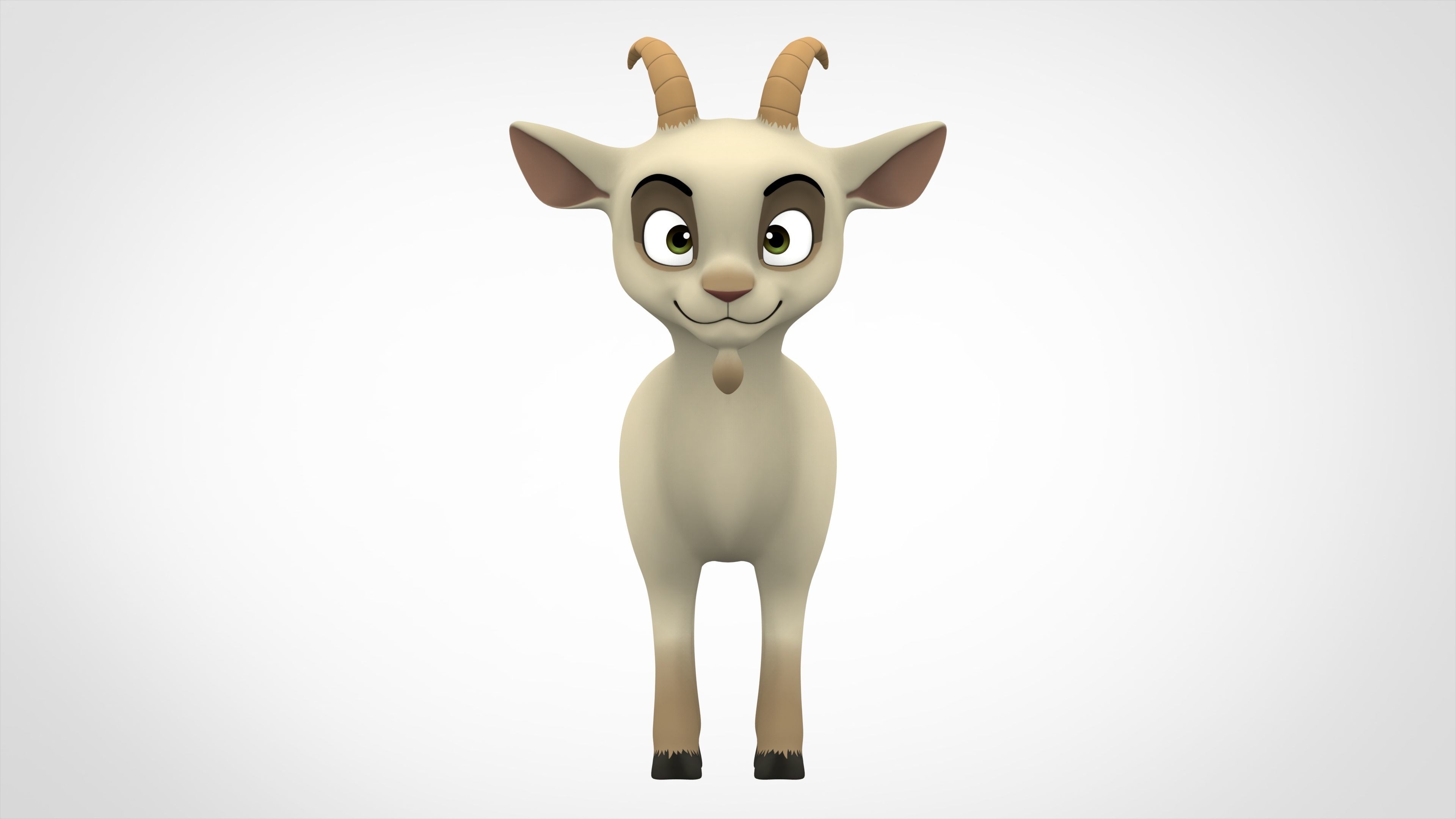 White Goat Low-poly 3D model_1