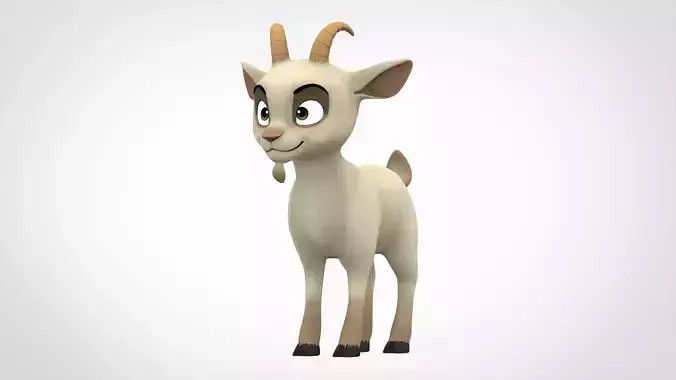 White Goat Low-poly 3D model