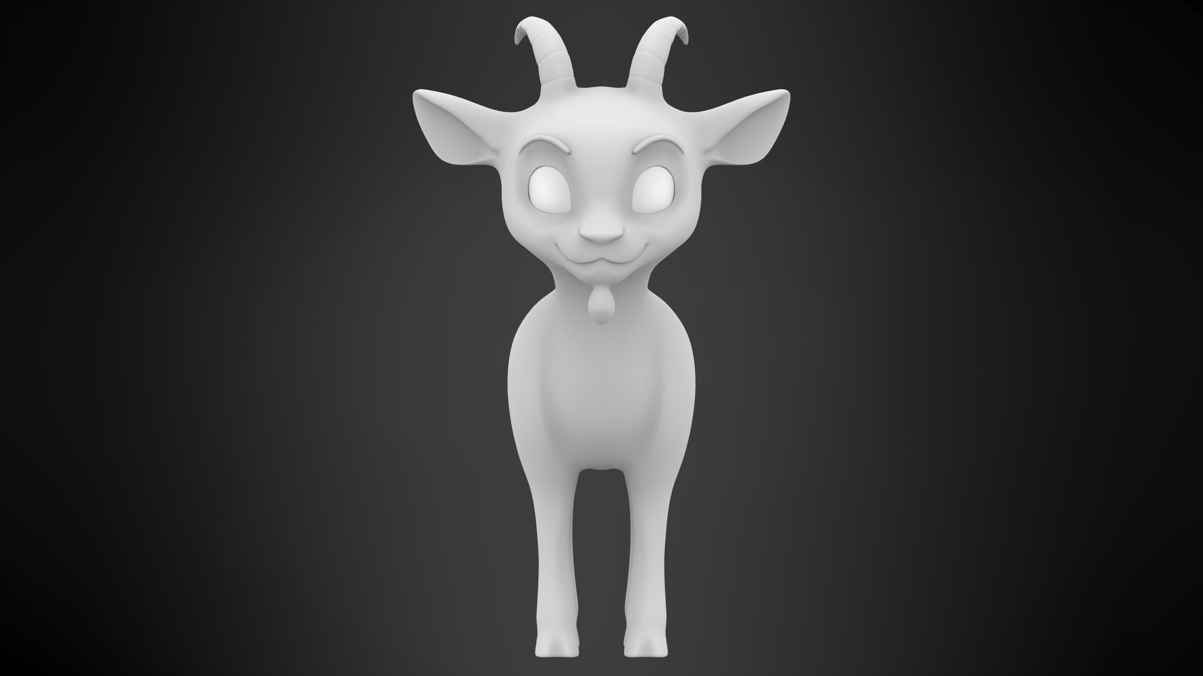 White Goat Low-poly 3D model_6