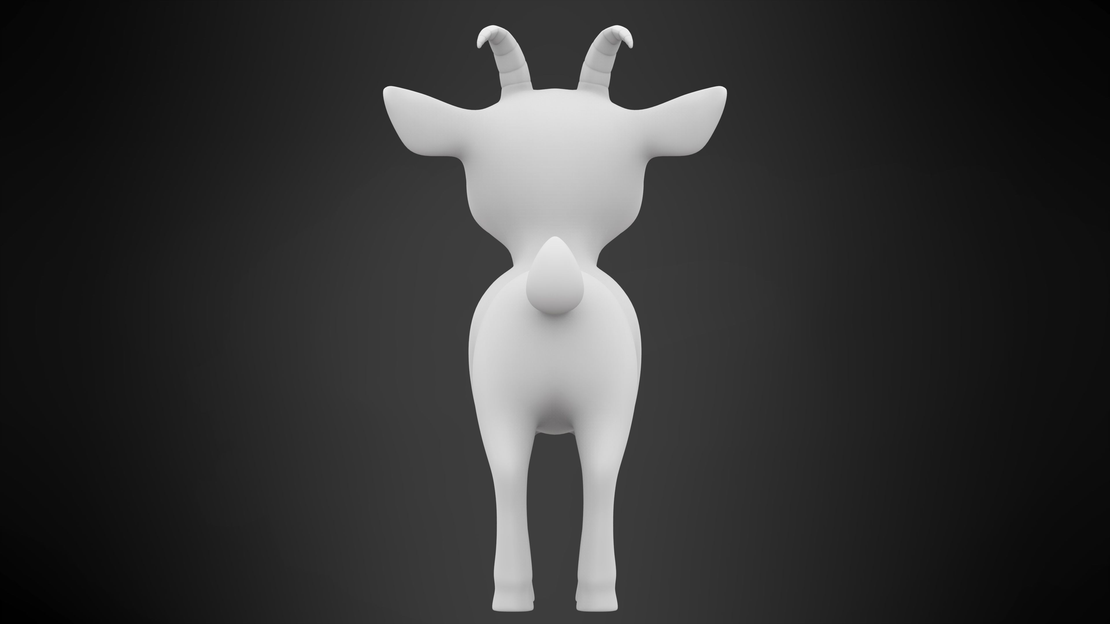 White Goat Low-poly 3D model_8