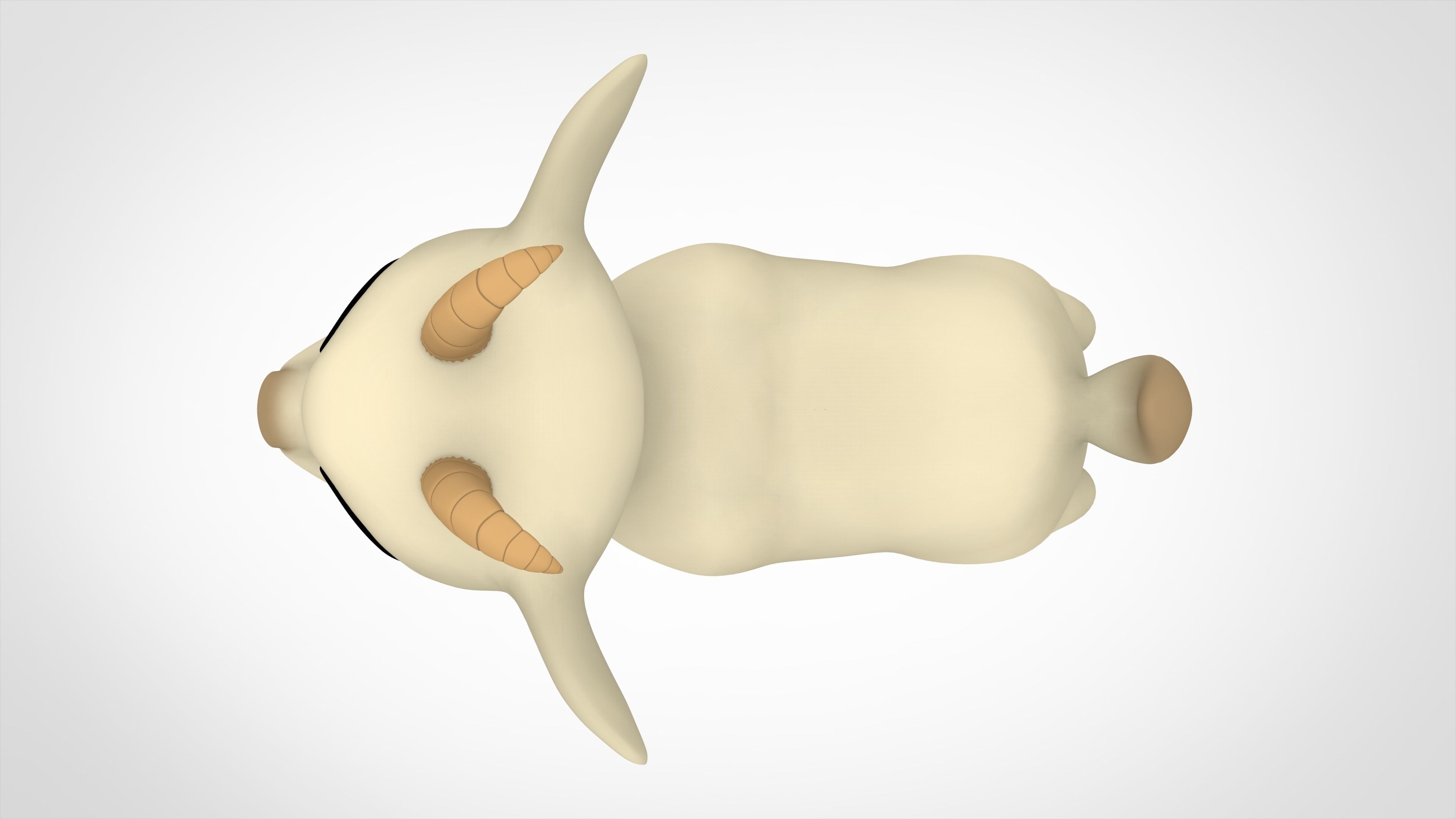 White Goat Low-poly 3D model_4