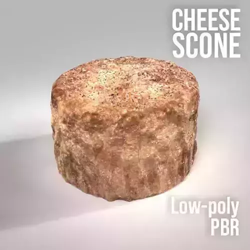 Cheese Scone Low-poly 3D model
