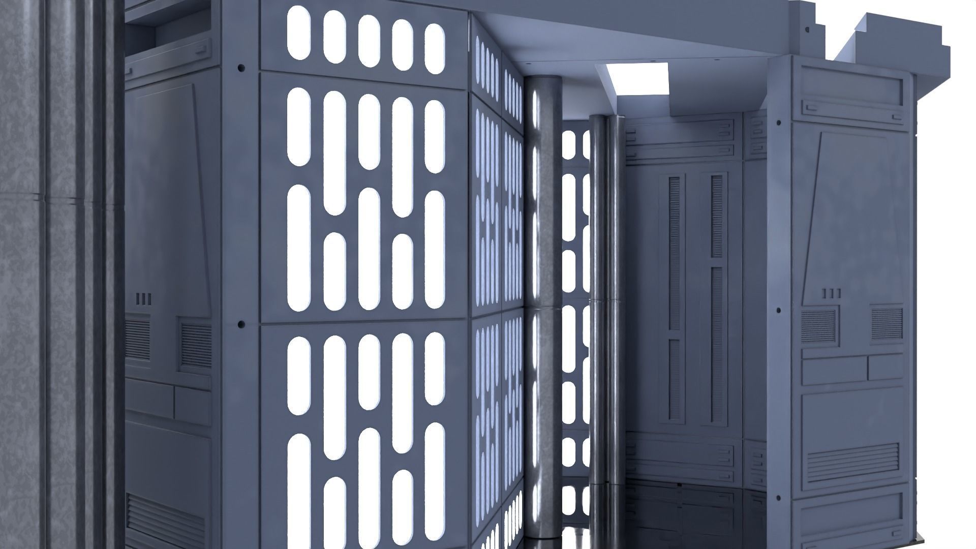 Set 1b - Death Star Small Hangar Entrance 1-6 scale Hottoys 3D Model Collection_17