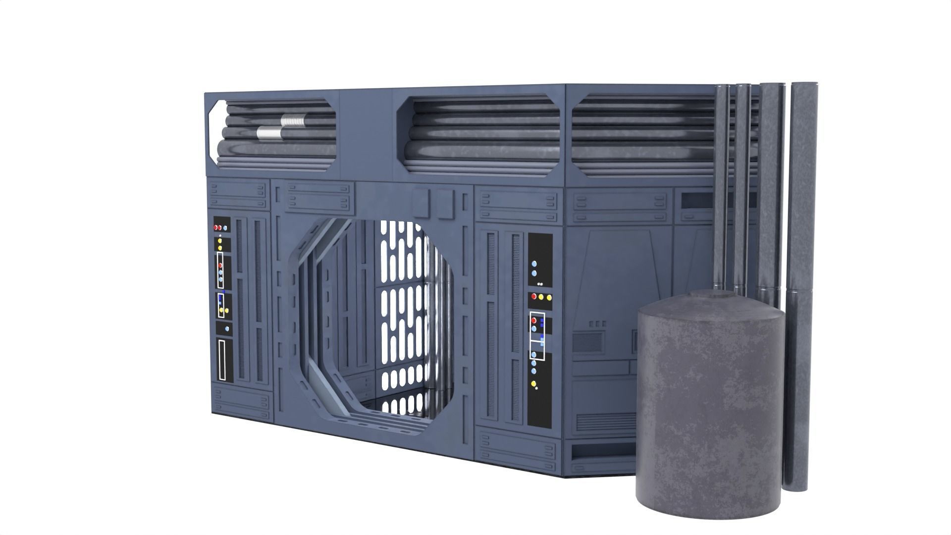 Set 1b - Death Star Small Hangar Entrance 1-6 scale Hottoys 3D Model Collection_4