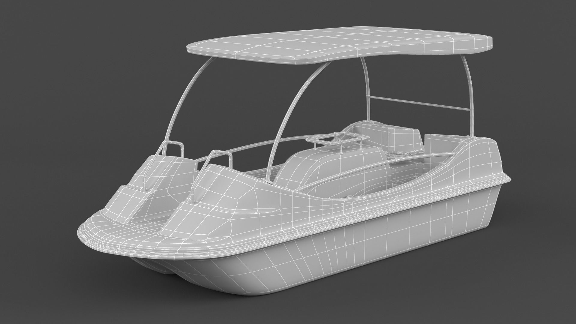 Fiberglass Pedal Boat 3D model_6