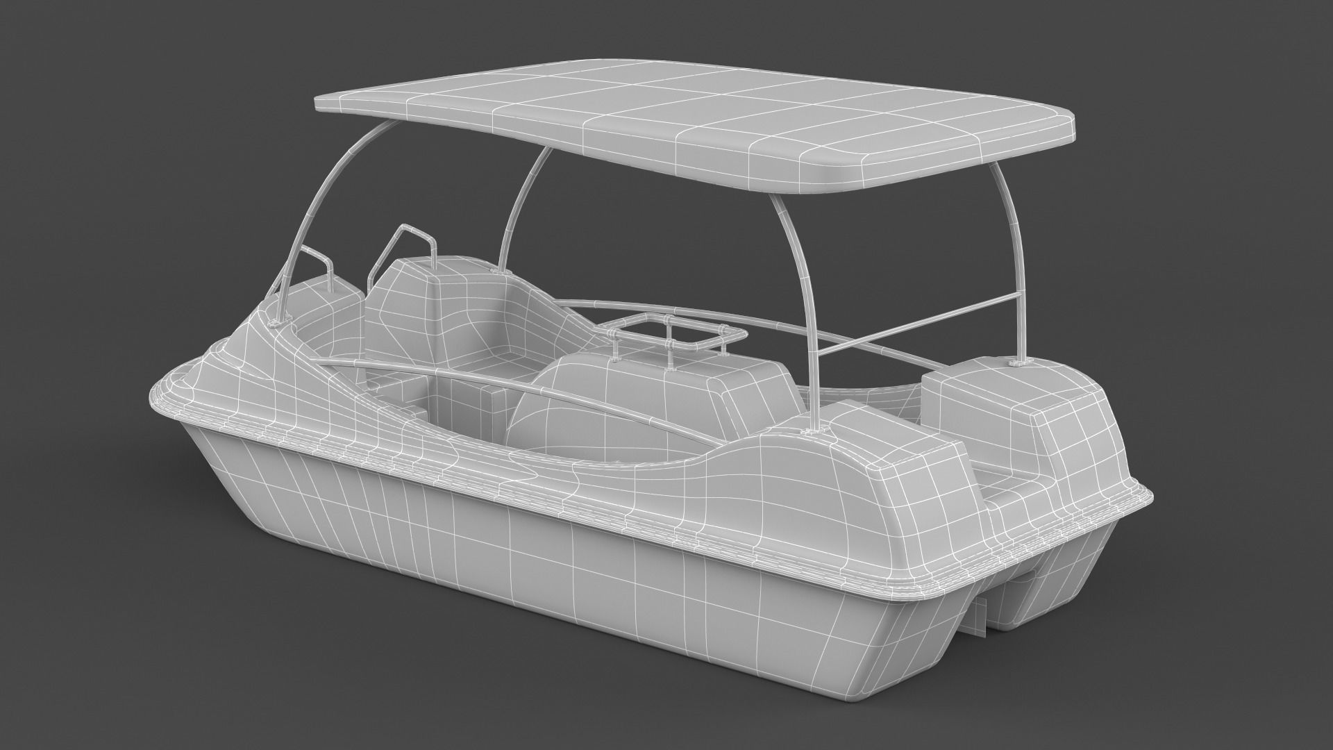 Fiberglass Pedal Boat 3D model_8