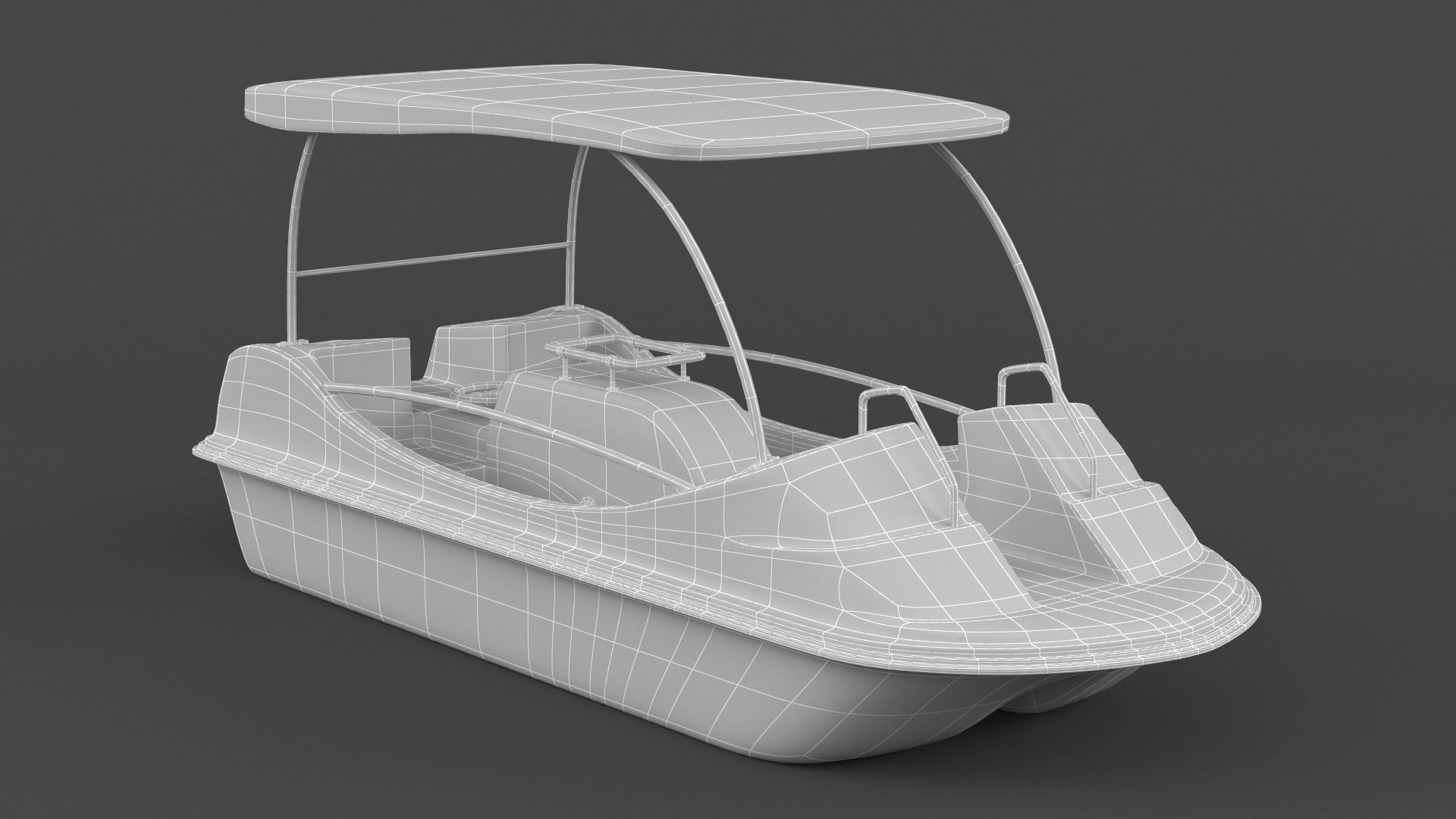 Fiberglass Pedal Boat 3D model_10