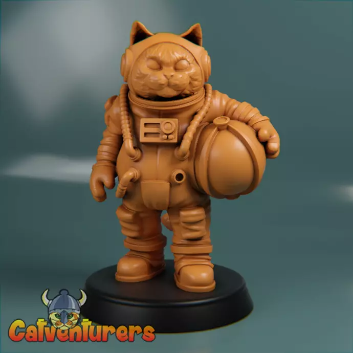 Commander Edgar P Michi Fearless Cosmonaut Cat 3D print model_0