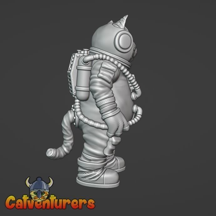 Commander Edgar P Michi Fearless Cosmonaut Cat 3D print model_3