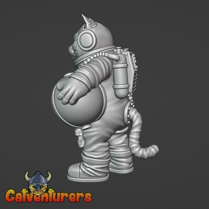 Commander Edgar P Michi Fearless Cosmonaut Cat 3D print model_6