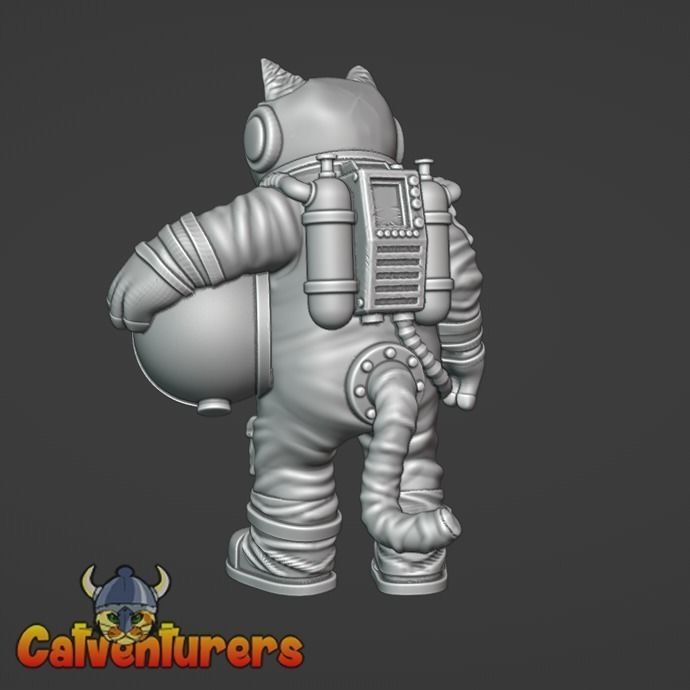 Commander Edgar P Michi Fearless Cosmonaut Cat 3D print model_5