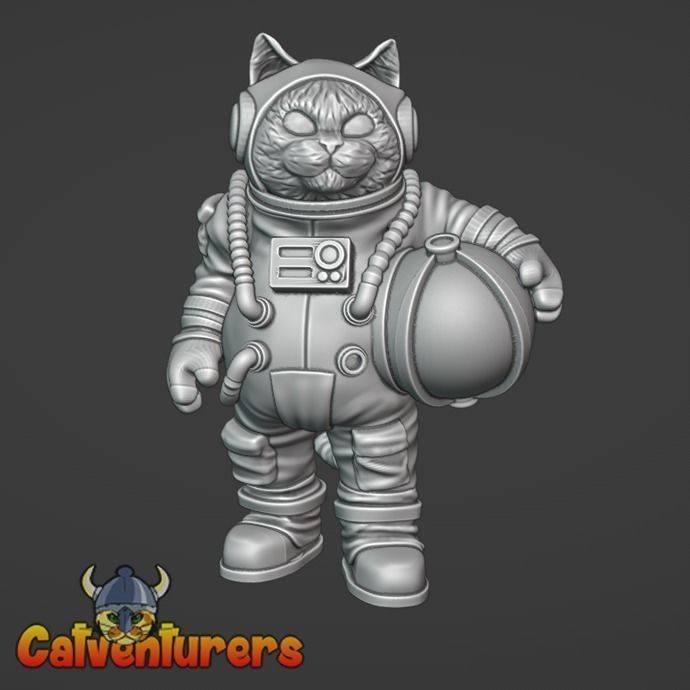 Commander Edgar P Michi Fearless Cosmonaut Cat 3D print model_1