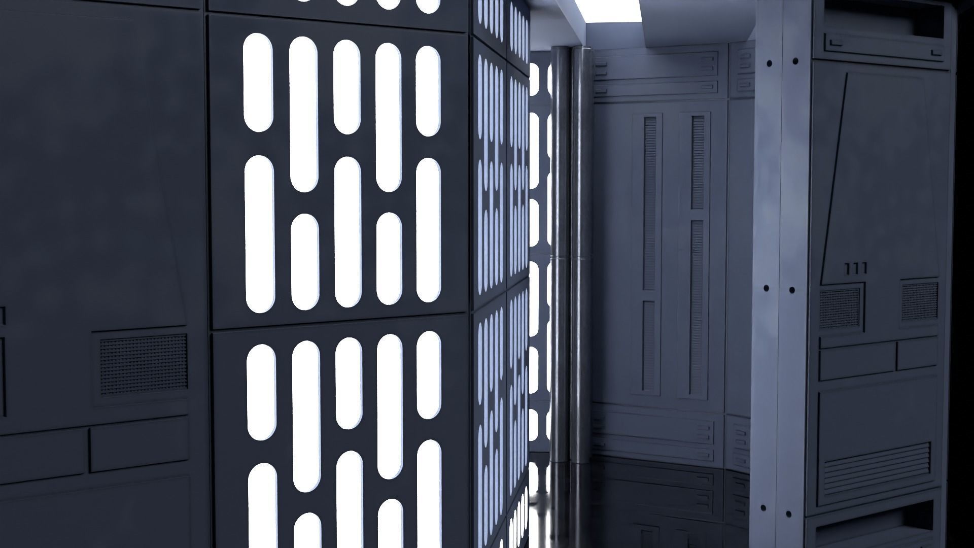 Set 1b - Death Star Small Hangar Entrance 1-12 scale Blackseries 3D Model Collection_12