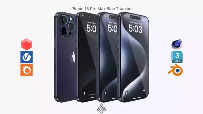 Apple iPhone 15 Pro Max Blue Titanium