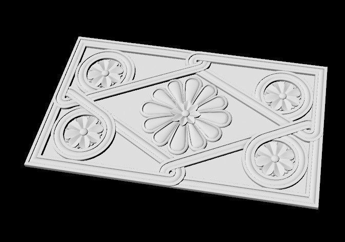 Central decor ornament for furniture 3D model_2