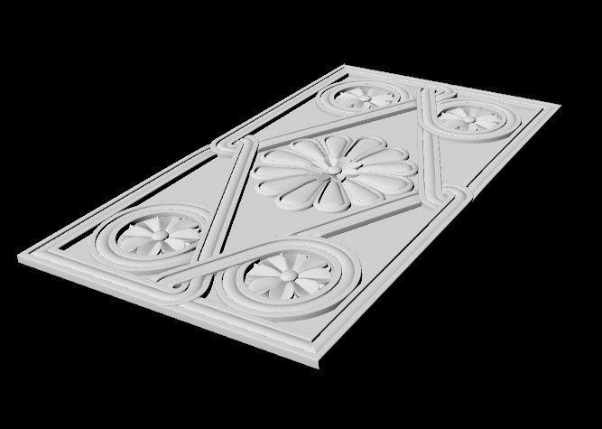 Central decor ornament for furniture 3D model_4