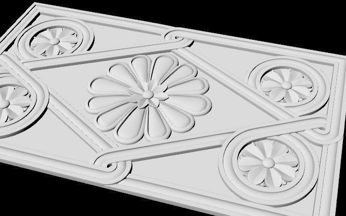 Central decor ornament for furniture 3D model_3