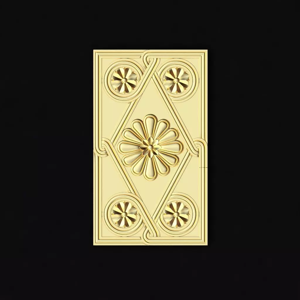 Central decor ornament for furniture 3D model_0