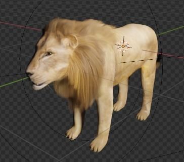 Lion for game 3D model_3