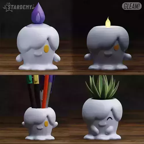 Litwick Mini Candle Pen Holder Planter Pokemon Halloween 3D print model