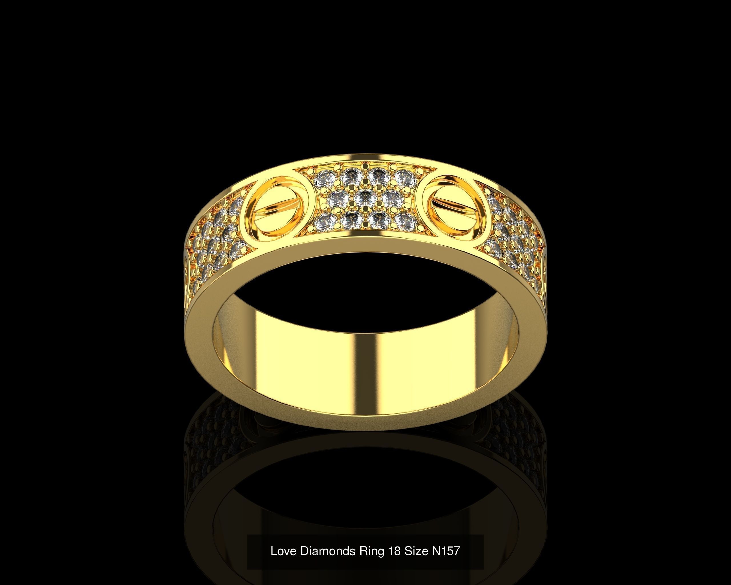 Love Rings in different sizes 16 to 21 N161 3D Model Collection_11