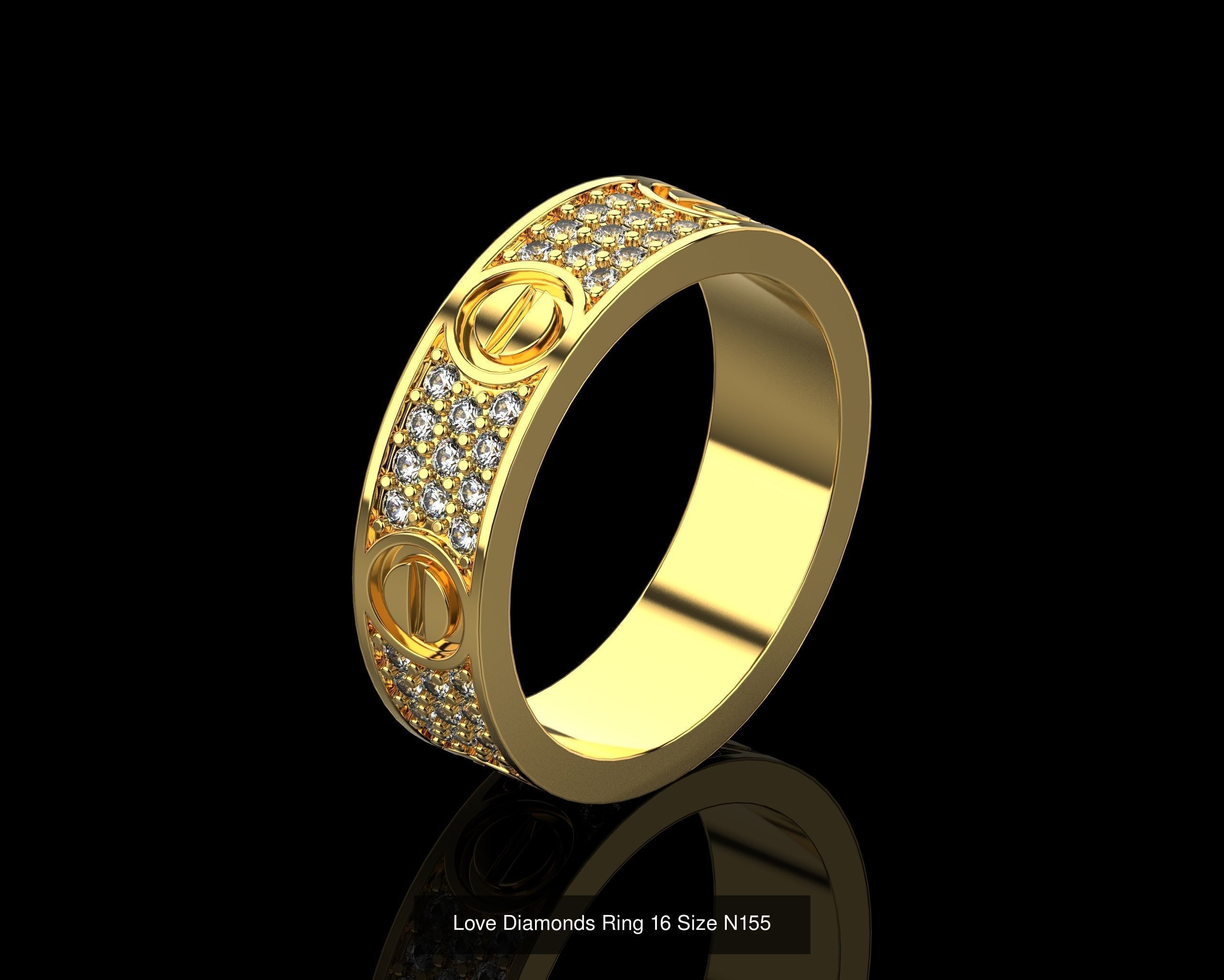 Love Rings in different sizes 16 to 21 N161 3D Model Collection_9