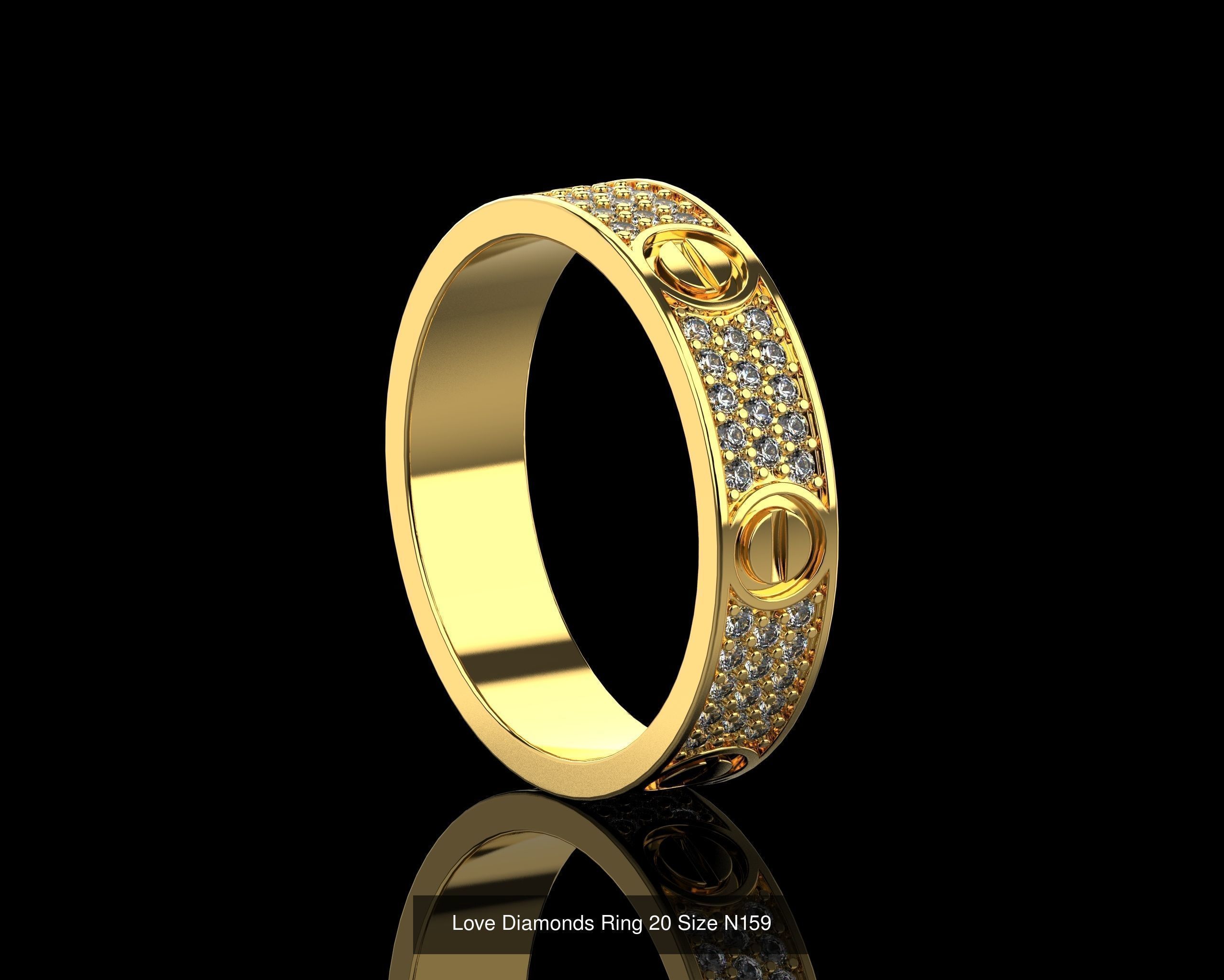 Love Rings in different sizes 16 to 21 N161 3D Model Collection_13
