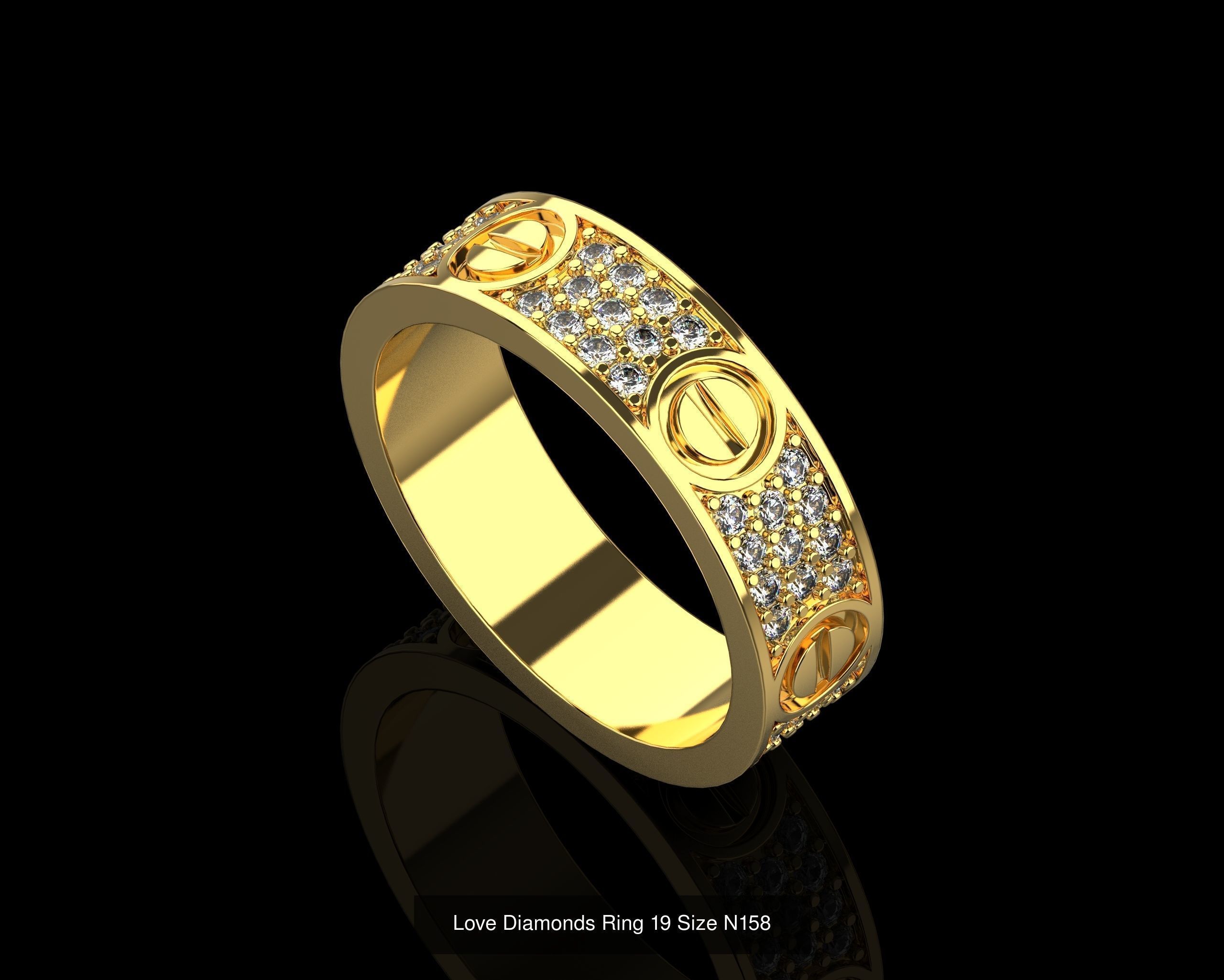Love Rings in different sizes 16 to 21 N161 3D Model Collection_12
