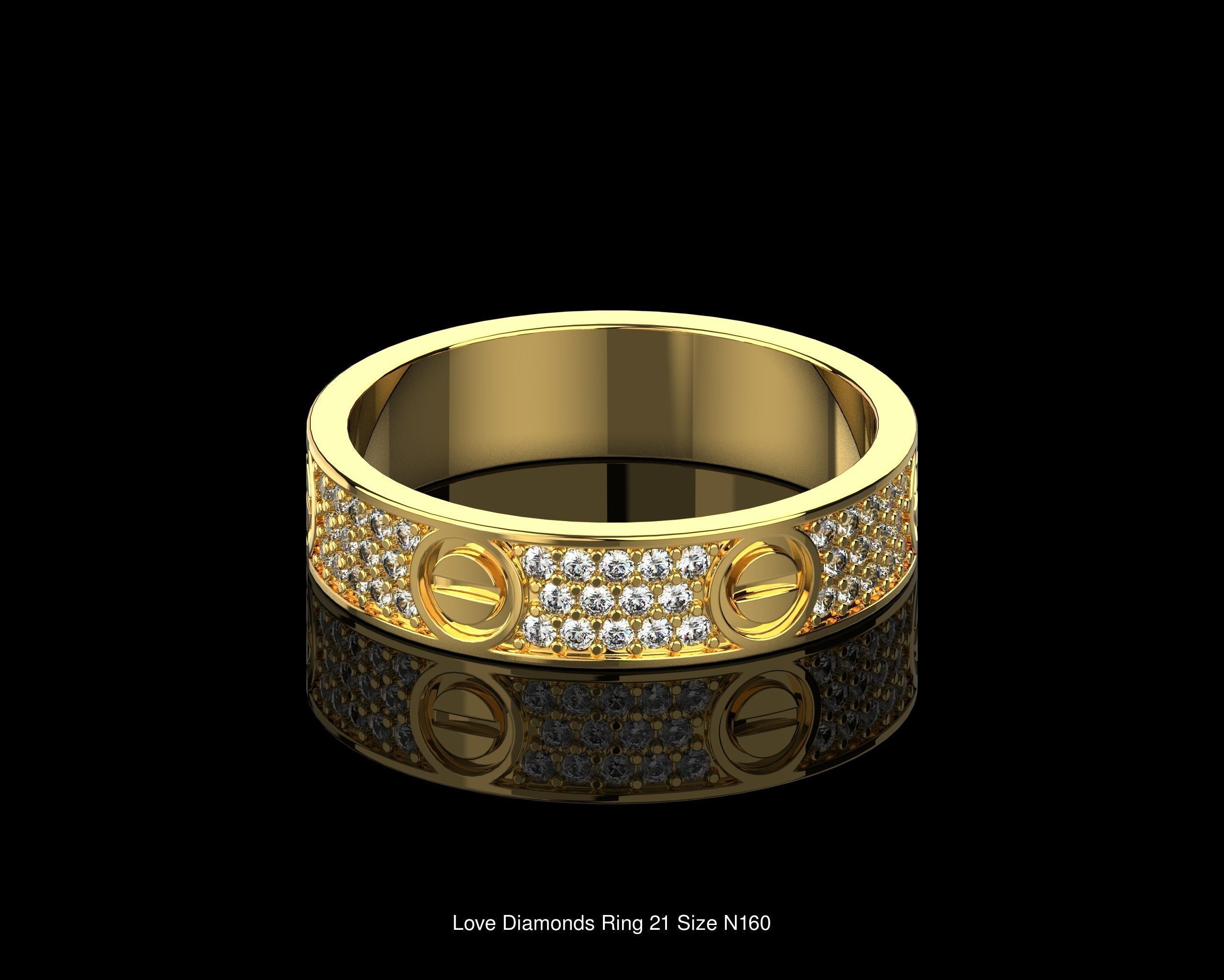 Love Rings in different sizes 16 to 21 N161 3D Model Collection_14